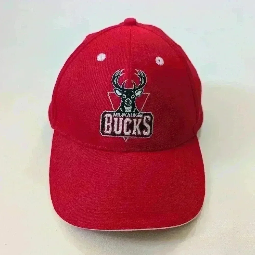 Milwaukee Bucks Baseball Cap Adjustable Hat Red